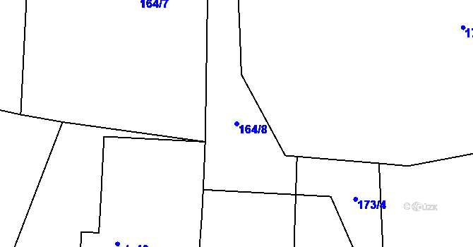 Parcela st. 164/8 v KÚ Klatovec, Katastrální mapa
