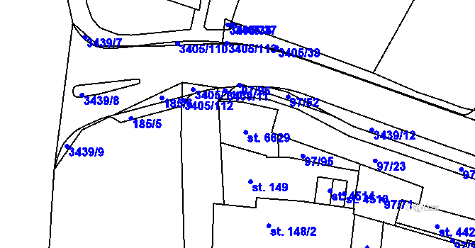 Parcela st. 79/1 v KÚ Klatovy, Katastrální mapa
