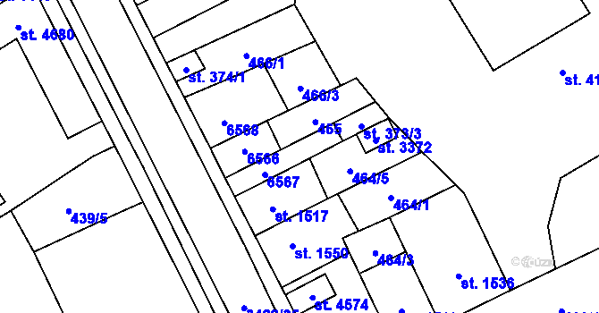 Parcela st. 373/2 v KÚ Klatovy, Katastrální mapa