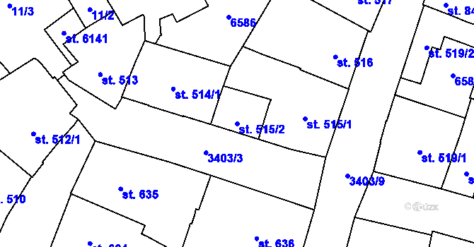 Parcela st. 515/2 v KÚ Klatovy, Katastrální mapa