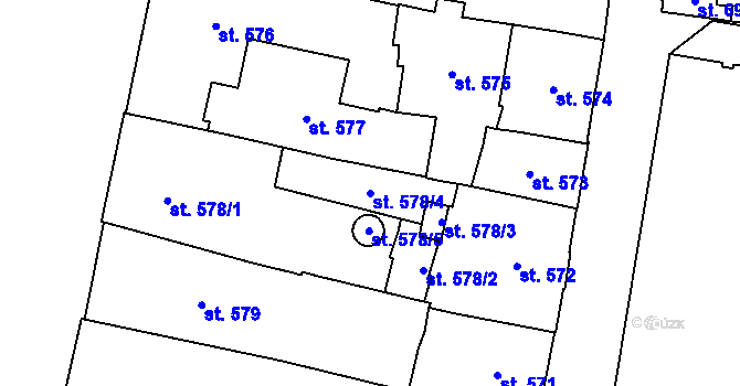 Parcela st. 578/4 v KÚ Klatovy, Katastrální mapa