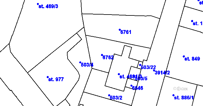 Parcela st. 771/8 v KÚ Klatovy, Katastrální mapa