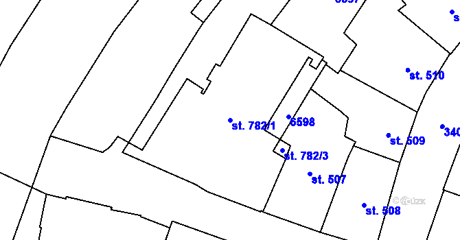 Parcela st. 782/1 v KÚ Klatovy, Katastrální mapa