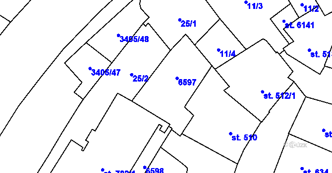 Parcela st. 782/2 v KÚ Klatovy, Katastrální mapa