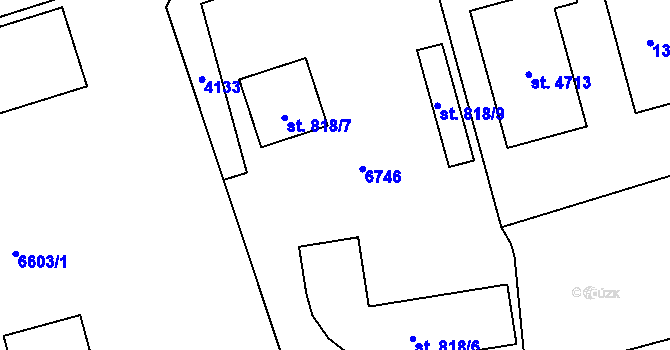 Parcela st. 818/8 v KÚ Klatovy, Katastrální mapa