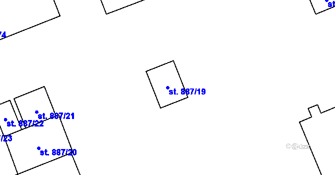 Parcela st. 887/19 v KÚ Klatovy, Katastrální mapa