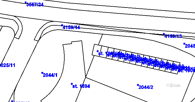 Parcela st. 1909/14 v KÚ Klatovy, Katastrální mapa