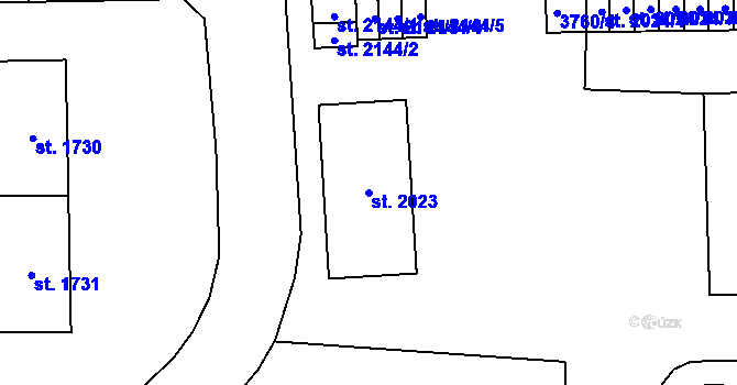 Parcela st. 2023 v KÚ Klatovy, Katastrální mapa