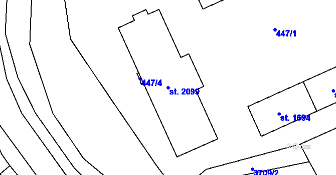 Parcela st. 2099 v KÚ Klatovy, Katastrální mapa