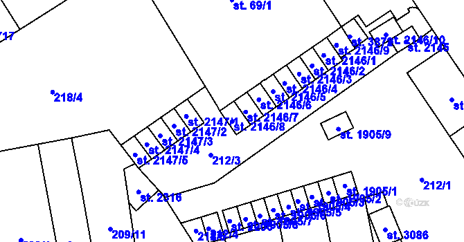 Parcela st. 2146/8 v KÚ Klatovy, Katastrální mapa