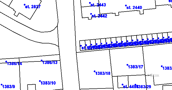 Parcela st. 2317/2 v KÚ Klatovy, Katastrální mapa
