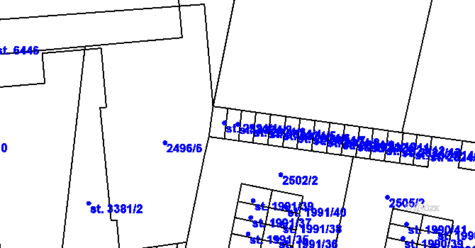 Parcela st. 2324/2 v KÚ Klatovy, Katastrální mapa