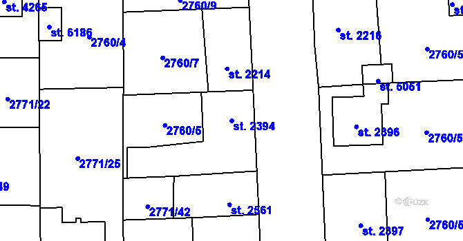Parcela st. 2394 v KÚ Klatovy, Katastrální mapa