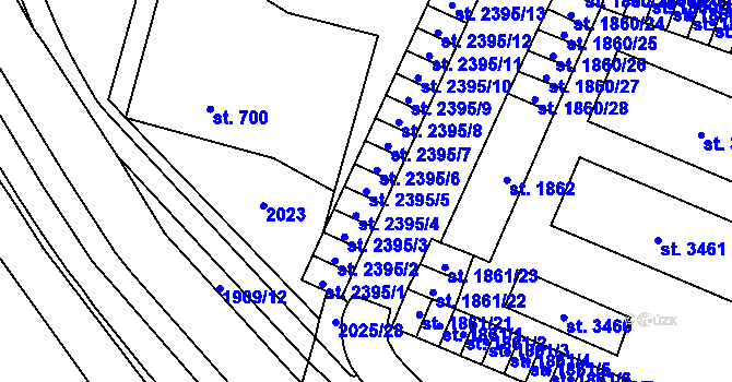 Parcela st. 2395/5 v KÚ Klatovy, Katastrální mapa