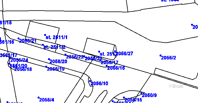 Parcela st. 2512 v KÚ Klatovy, Katastrální mapa