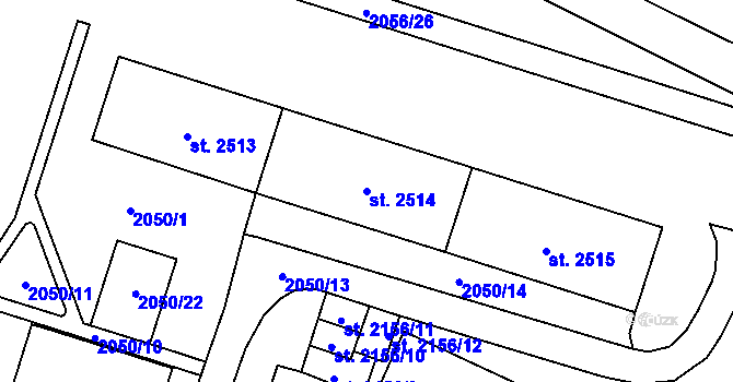 Parcela st. 2514 v KÚ Klatovy, Katastrální mapa
