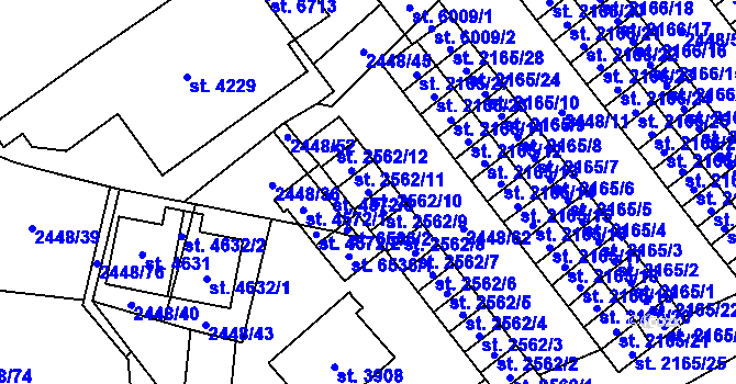 Parcela st. 2562/10 v KÚ Klatovy, Katastrální mapa