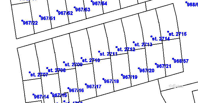 Parcela st. 2711 v KÚ Klatovy, Katastrální mapa