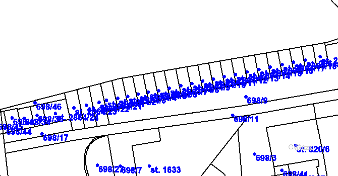 Parcela st. 2864/7 v KÚ Klatovy, Katastrální mapa