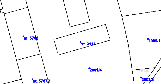Parcela st. 3115 v KÚ Klatovy, Katastrální mapa