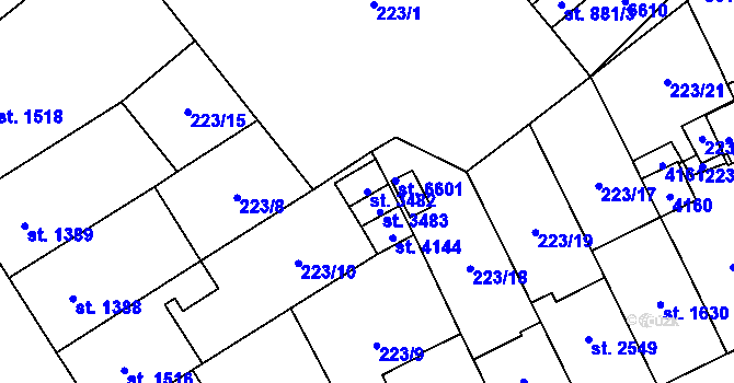 Parcela st. 3482 v KÚ Klatovy, Katastrální mapa