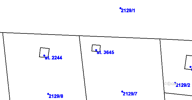 Parcela st. 3645 v KÚ Klatovy, Katastrální mapa
