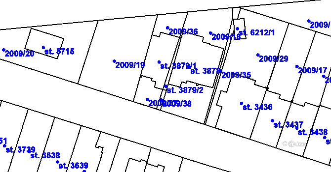 Parcela st. 3879/2 v KÚ Klatovy, Katastrální mapa