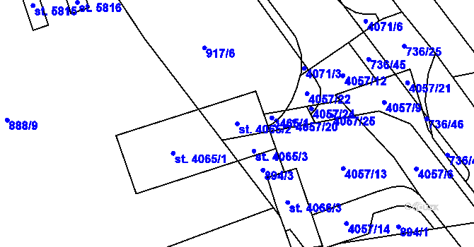 Parcela st. 4065/2 v KÚ Klatovy, Katastrální mapa