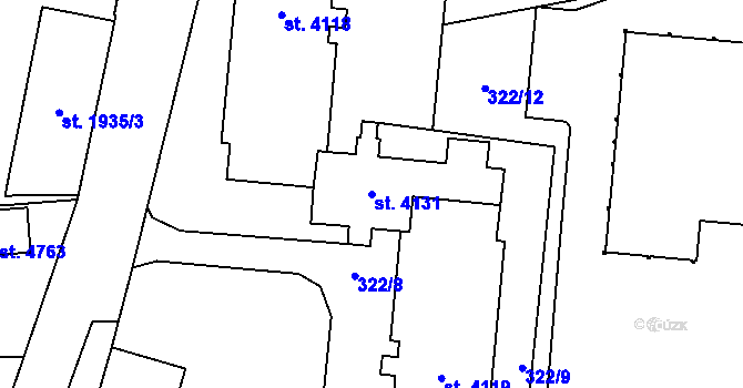 Parcela st. 4131 v KÚ Klatovy, Katastrální mapa