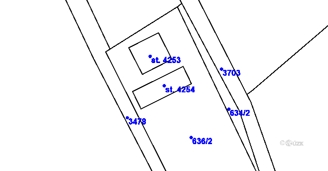 Parcela st. 4254 v KÚ Klatovy, Katastrální mapa