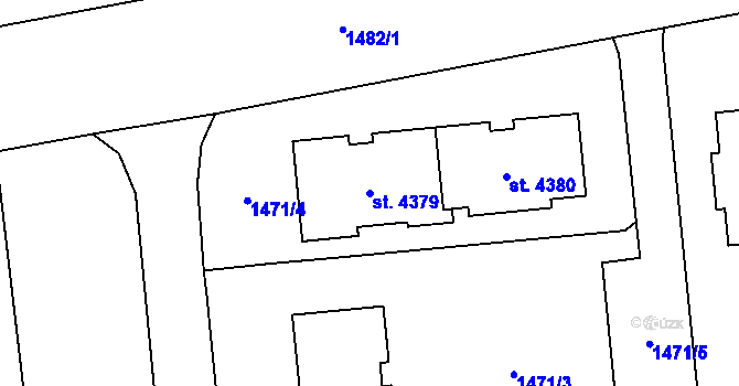 Parcela st. 4379 v KÚ Klatovy, Katastrální mapa