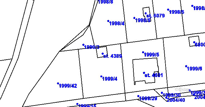 Parcela st. 4389 v KÚ Klatovy, Katastrální mapa