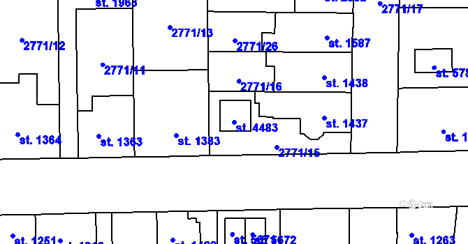 Parcela st. 4483 v KÚ Klatovy, Katastrální mapa