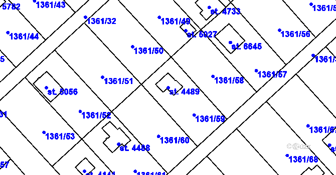 Parcela st. 4489 v KÚ Klatovy, Katastrální mapa