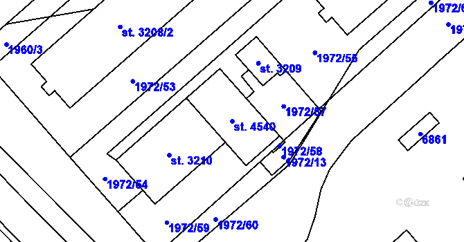 Parcela st. 4540 v KÚ Klatovy, Katastrální mapa