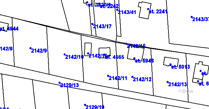 Parcela st. 4565 v KÚ Klatovy, Katastrální mapa