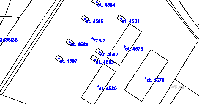 Parcela st. 4582 v KÚ Klatovy, Katastrální mapa