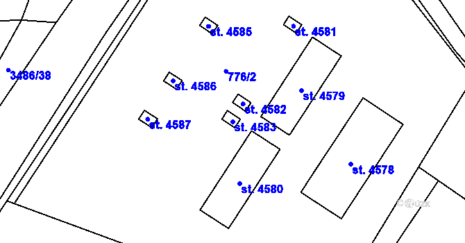 Parcela st. 4583 v KÚ Klatovy, Katastrální mapa