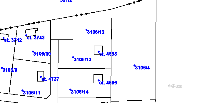Parcela st. 4595 v KÚ Klatovy, Katastrální mapa