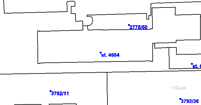 Parcela st. 4604 v KÚ Klatovy, Katastrální mapa