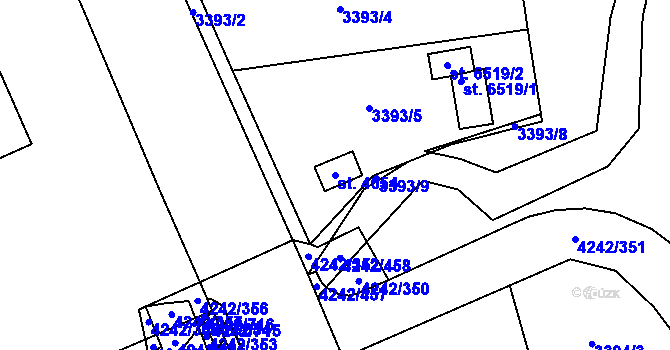 Parcela st. 4654 v KÚ Klatovy, Katastrální mapa