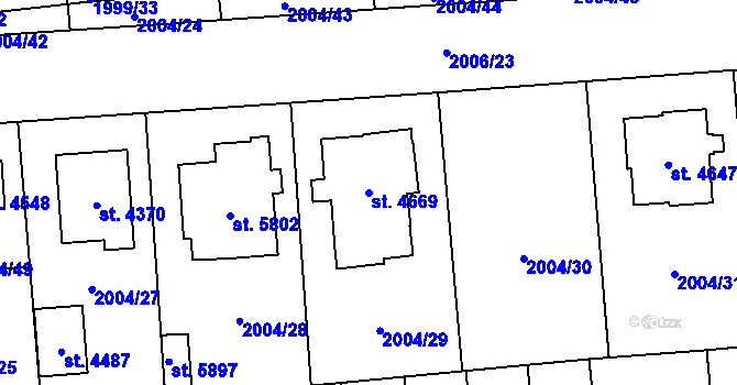 Parcela st. 4669 v KÚ Klatovy, Katastrální mapa
