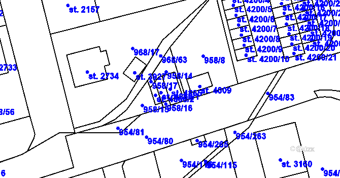 Parcela st. 4865 v KÚ Klatovy, Katastrální mapa