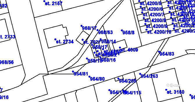 Parcela st. 4866/1 v KÚ Klatovy, Katastrální mapa