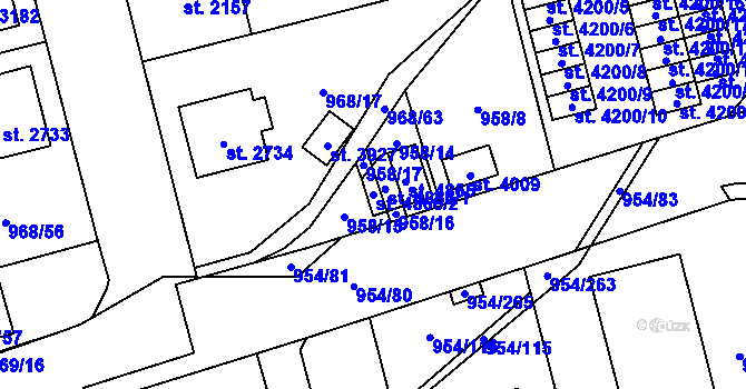 Parcela st. 4866/2 v KÚ Klatovy, Katastrální mapa
