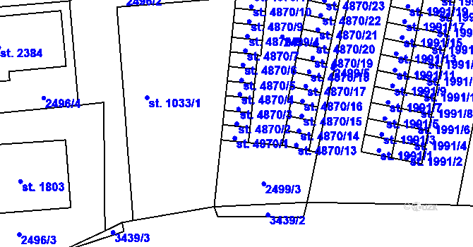 Parcela st. 4870/2 v KÚ Klatovy, Katastrální mapa