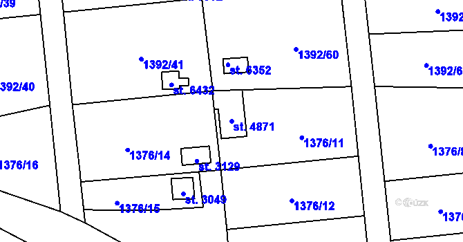 Parcela st. 4871 v KÚ Klatovy, Katastrální mapa