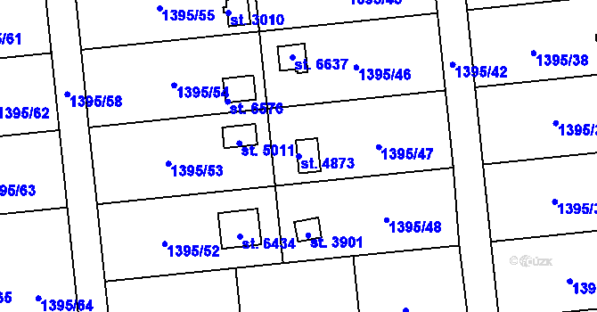 Parcela st. 4873 v KÚ Klatovy, Katastrální mapa
