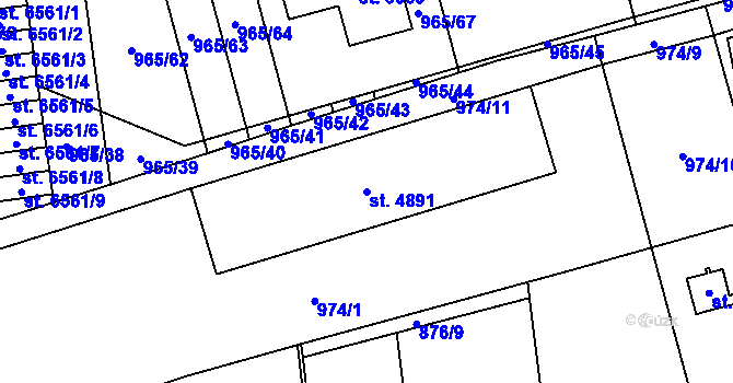 Parcela st. 4891 v KÚ Klatovy, Katastrální mapa