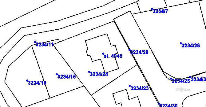 Parcela st. 4946 v KÚ Klatovy, Katastrální mapa